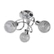image 1 of Cafe - Chrome with Striped Glass 3 Light Flush Ceiling Light | Chrome | White | 1