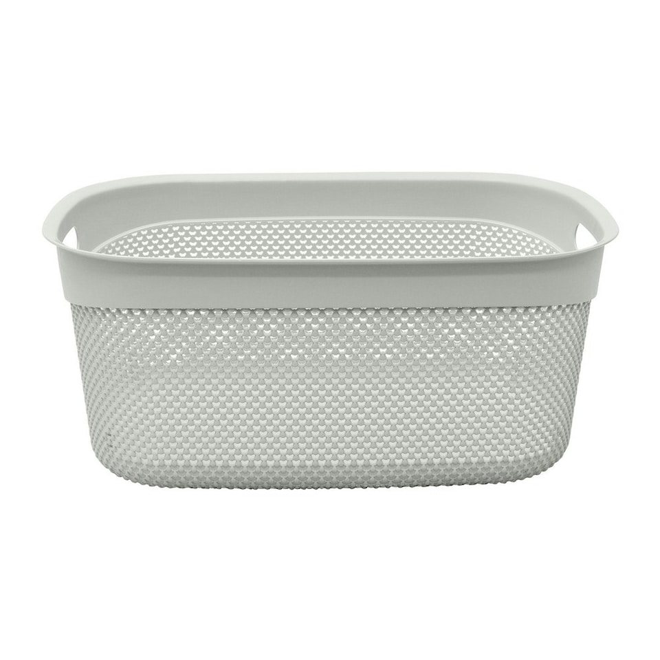 image 1 of JVL Droplette Laundry Plastic Storage Basket, 33L - Ice Grey Grey