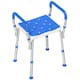image 1 of HOMCOM Rust-Free Aluminium Bath Chair with Adjustable Height | Blue | Dark Blue