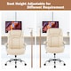 image 5 of COSTWAY 227kg Leather Office Chair Adjustable Big & Tall Executive Chair-Beige