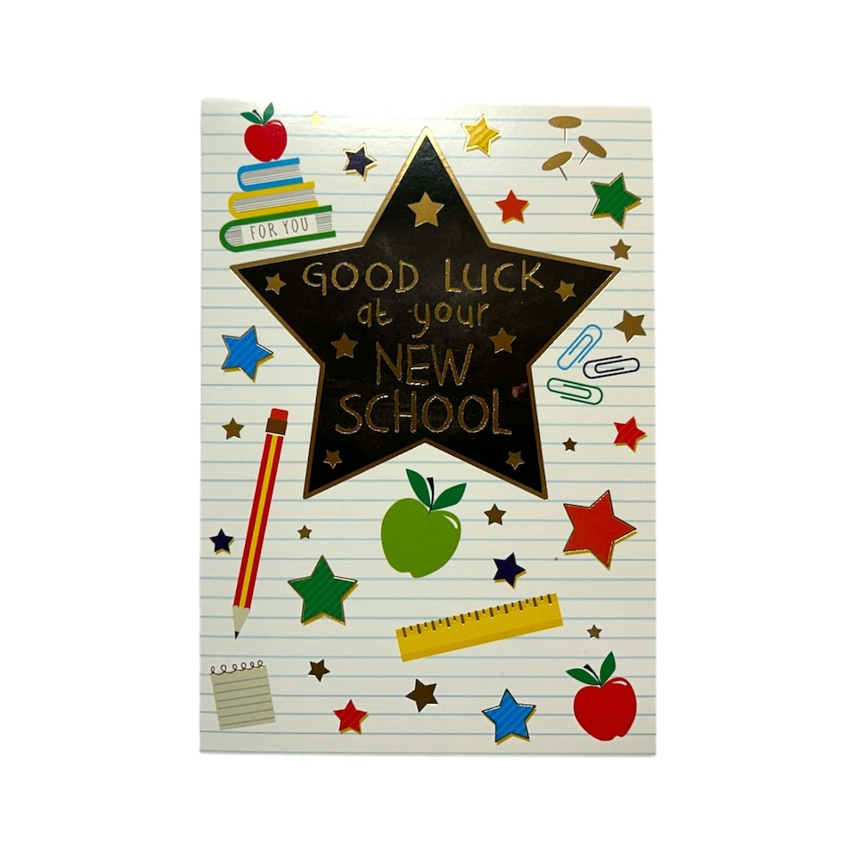 image 1 of In Your New School Multi Stars Good Luck Card