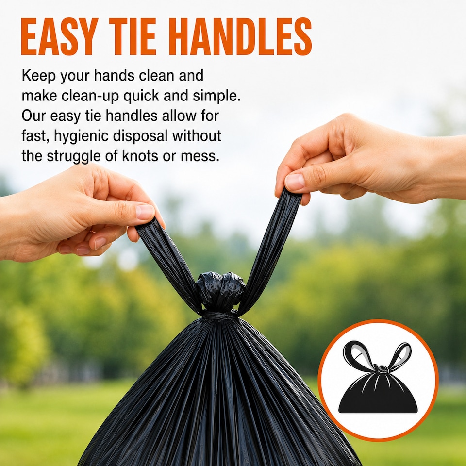 image 1 of Hero 200 Dog Poo Bags with Easy Tie Handles – Extra Thick, Strong & Biodegradable – 200 Pack