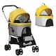 image 6 of PawHut 3 In 1 Pet Stroller, Detachable Dog Cat Travel Carriage - Yellow