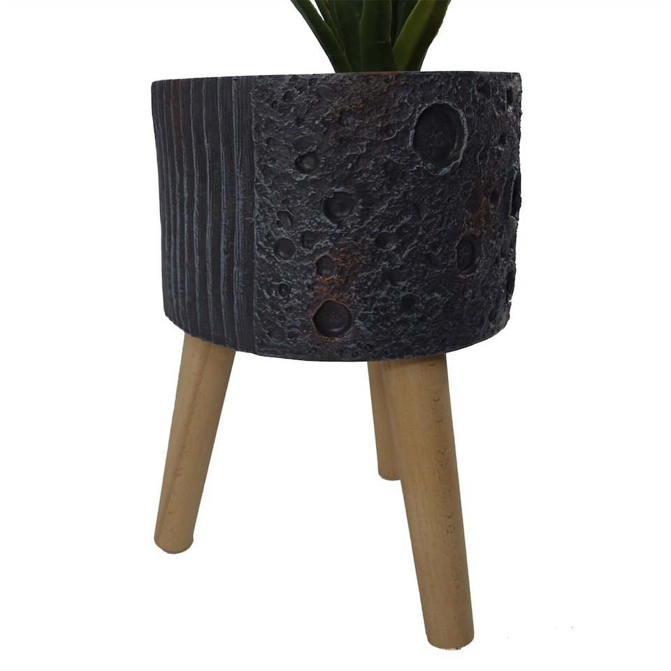 image 1 of Large Planters Plant Pots Large Lunar Black Planter 35cm x 24cm Botanik | Grey