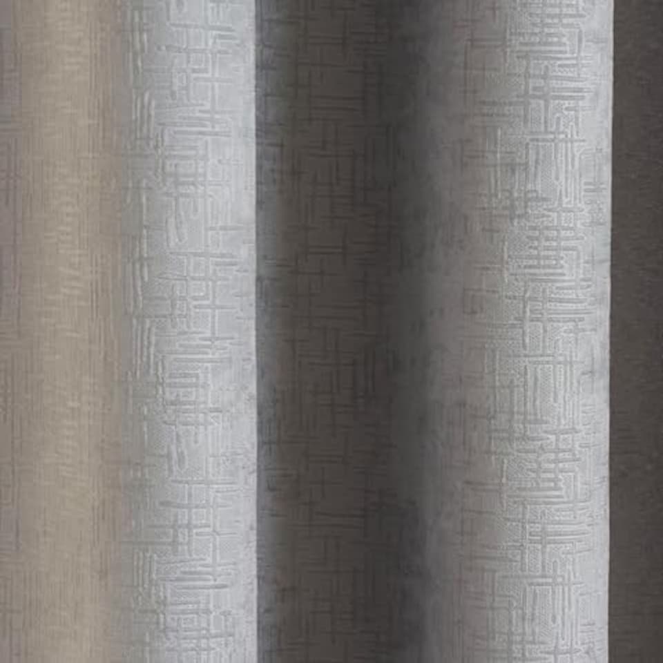 image 1 of Vogue Grey Curtains 66 x 72 inch (168 x 183 cm) Room Darkening Eyelet Thermal Noise Reducing Curtains for Bedroom and Living Room
