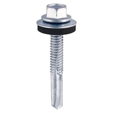 Timco - Self-Drilling Screws - Hex - For Heavy Section Steel - Zinc - with EPDM Washer (Size 5.5 x 80 - 100 Pieces)
