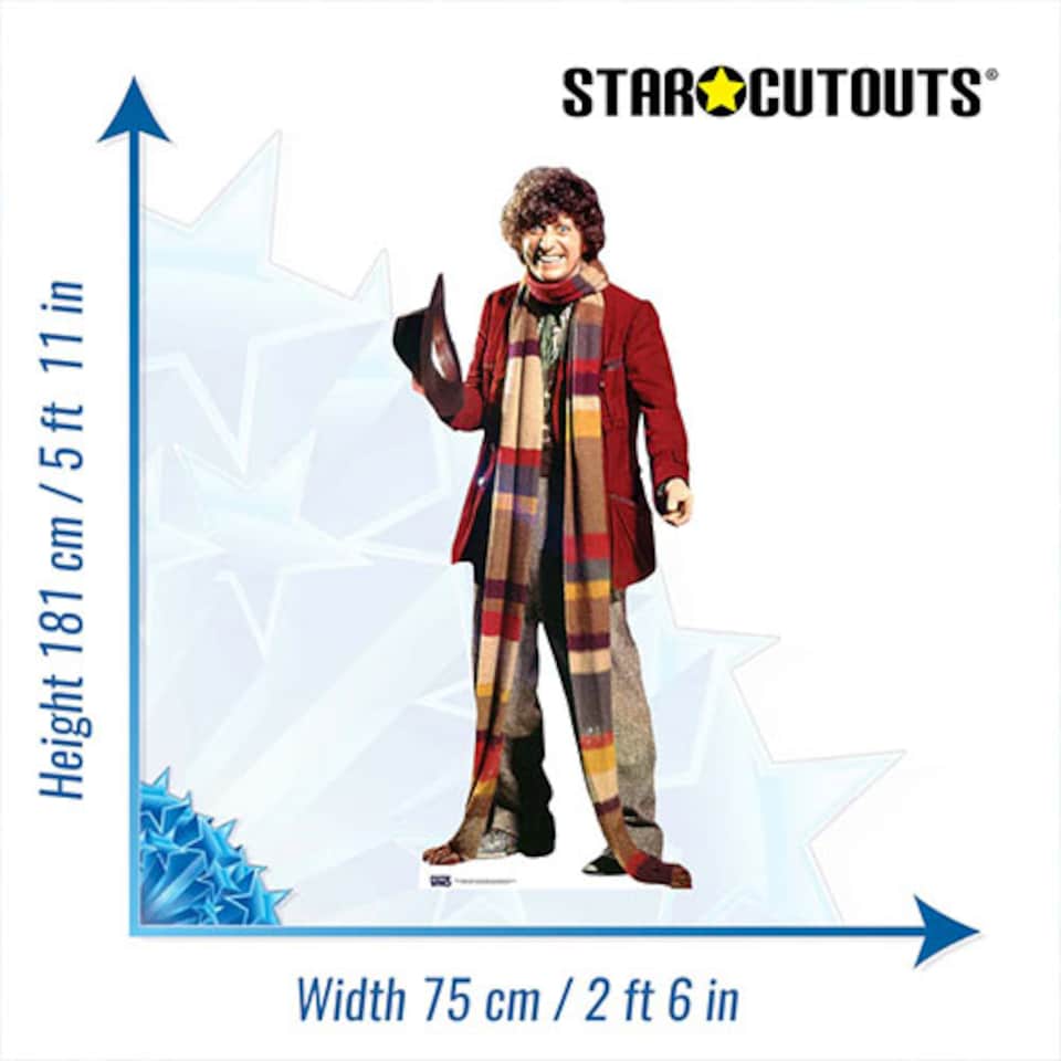 image 1 of The Fourth Doctor Tom Baker Doctor Who Lifesize Cardboard Cutout 181cm