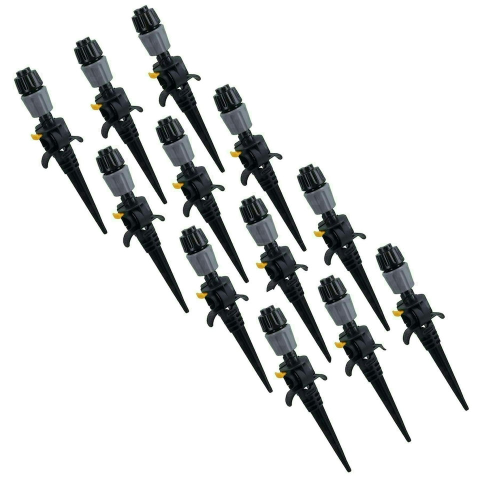 image 1 of Universal Easy Drip garden Sprinklers and Ground Pegs Plant Watering 12pc