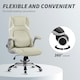 image 8 of Vinsetto Fabric Office Desk Chair w/ Adjustable Height Tilt Function Beige | Cream | White accents | One Size
