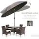 image 4 of Outsunny 2.5m Round Curved Adjustable Parasol Sun Umbrella Metal Pole Grey