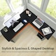 image 3 of COSTWAY L-Shaped Corner Computer Desk Writing Desk Workstation Black