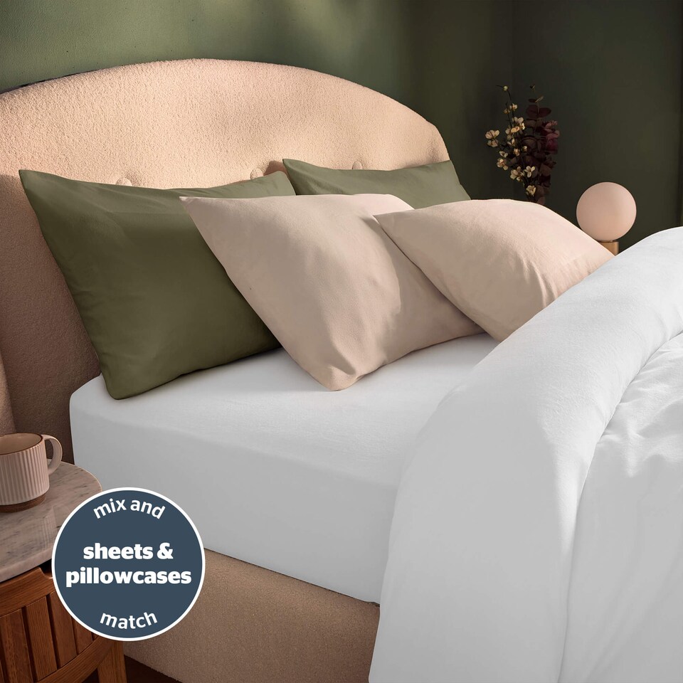 image 1 of Silentnight Brushed Cotton Duvet Cover Set, White