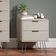 image 2 of Augusta 2 Drawer Bedside Table - Modern Industrial Style Nightstand for Bedrooms | Brown | Driftwood | One Size | 1