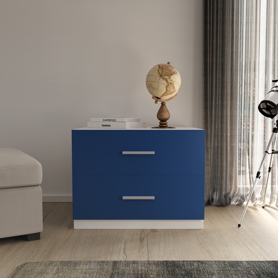 image 1 of White 2 Drawers Chest Cabinet | White | 1