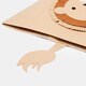 image 3 of OHS Kids Round Lion Felt Toy Storage Organiser Basket - Brown
