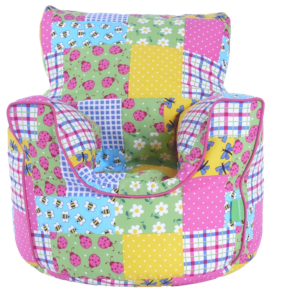 image 1 of Bean Lazy Patchwork Ladybird Bean Bag Armchair Toddler Size