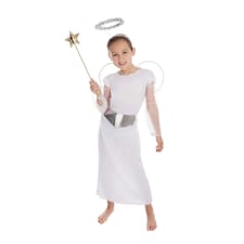 Bristol Novelty Childrens/Kids Christmas Angel Costume With Wings Belt And Halo - White/Silver - S Multi | S