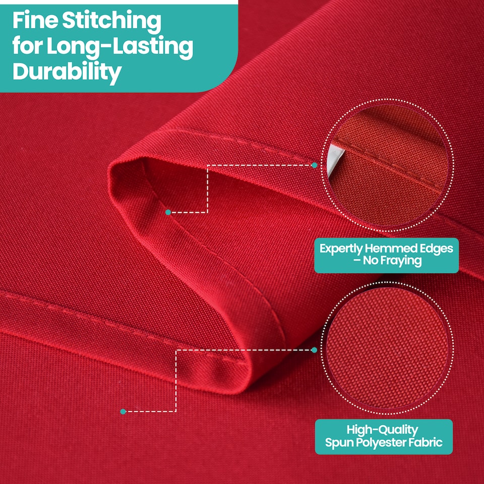 image 1 of Round Polyester Tablecloth, 220GSM Washable Table Linen - 90 Inch