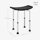 image 3 of HOMCOM Aluminium Shower Stool w/ Adjustable Height Non-Slip Bath Stool Black