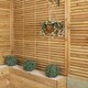 image 3 of Large Outdoor Artificial Hanging Flower Basket with Petunias and Removable Chain Brown