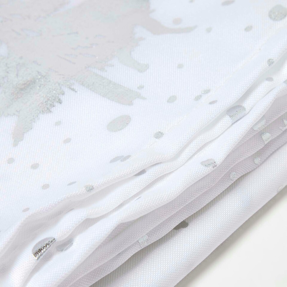 image 1 of Homescapes Silver Forest Christmas Table Cloth - 132 x 228 cm Silver