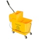 image 1 of HOMCOM 20L Compact Mop Bucket with Wringer and Handle, Mop Bucket on Wheels for Floor Cleaning, Separate Dirty and Clean Water, for Home, Flat, Yellow