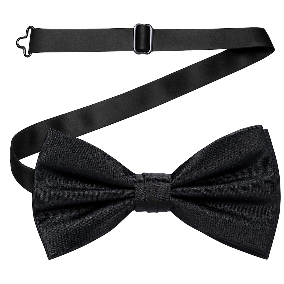 image 1 of Mens Bow Ties Colourful Plain Solid Satin Polyester Stylish Bow Ties