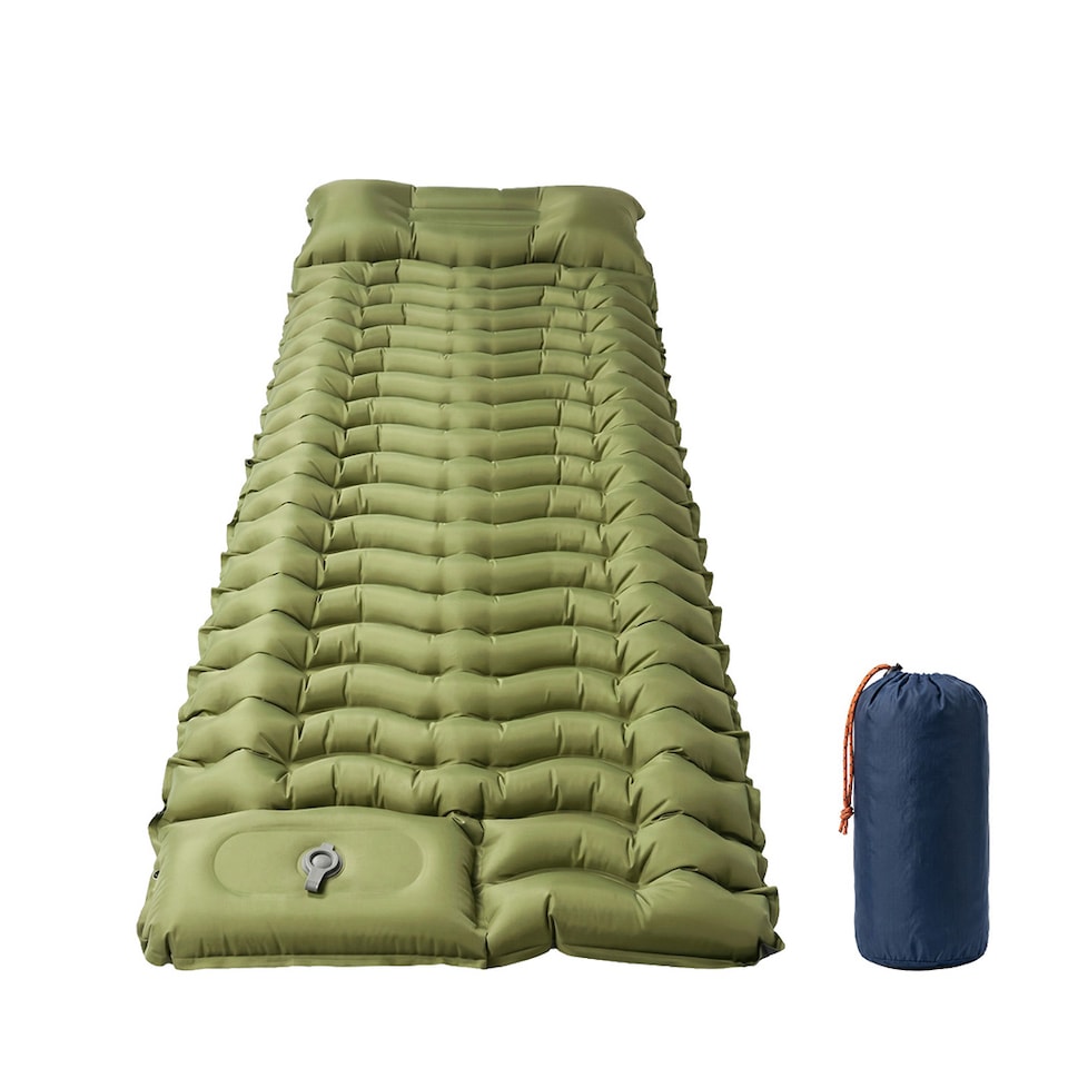 image 1 of Mountview Camping Sleeping Pad Ultralight Inflatable Mat Built In Pump Packable