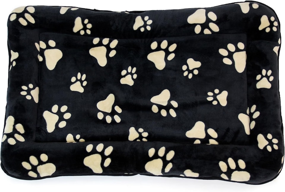 image 1 of Actiaspet Dog Puppy Cage Bed - Soft Machine Washable Faux Fur Cover with Paw Print Design (36")