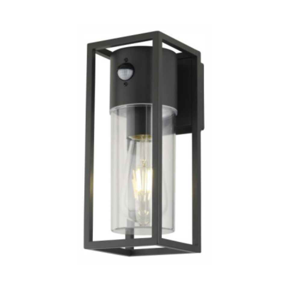 image 1 of CGC ZOEY PIR Anthracite Dark Grey E27 Outdoor Wall Light Clear Diffuser IP54 Grey