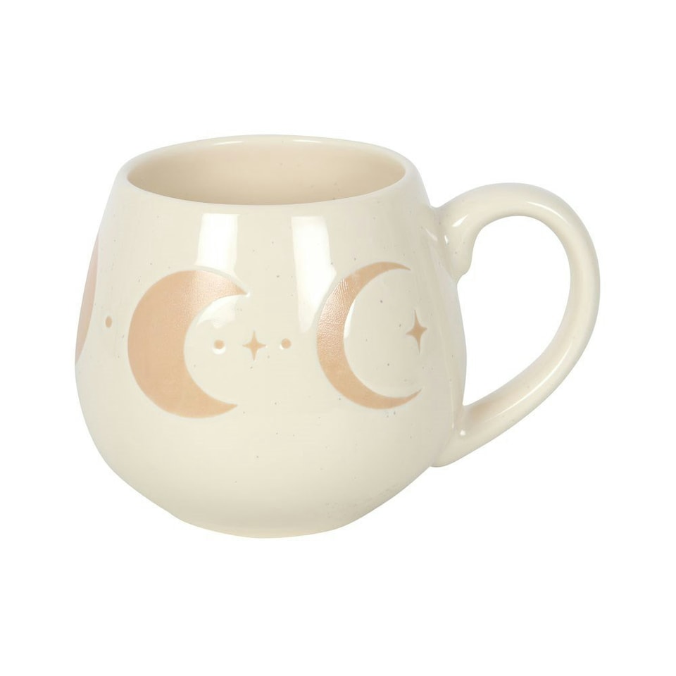 image 1 of Something Different Moon Phase Rounded Mug - Beige/White - One Size