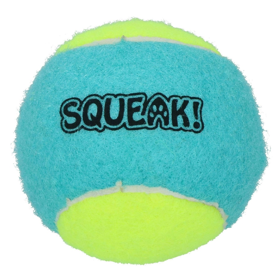 image 1 of 2PK Large Squeaky Tennis Balls Puppy Dog Chuck Fetch Play Time- 8cm