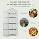 image 6 of Outsunny Mini Greenhouse 4-Tier Portable Plant House Shed w/ PE Cover, Green