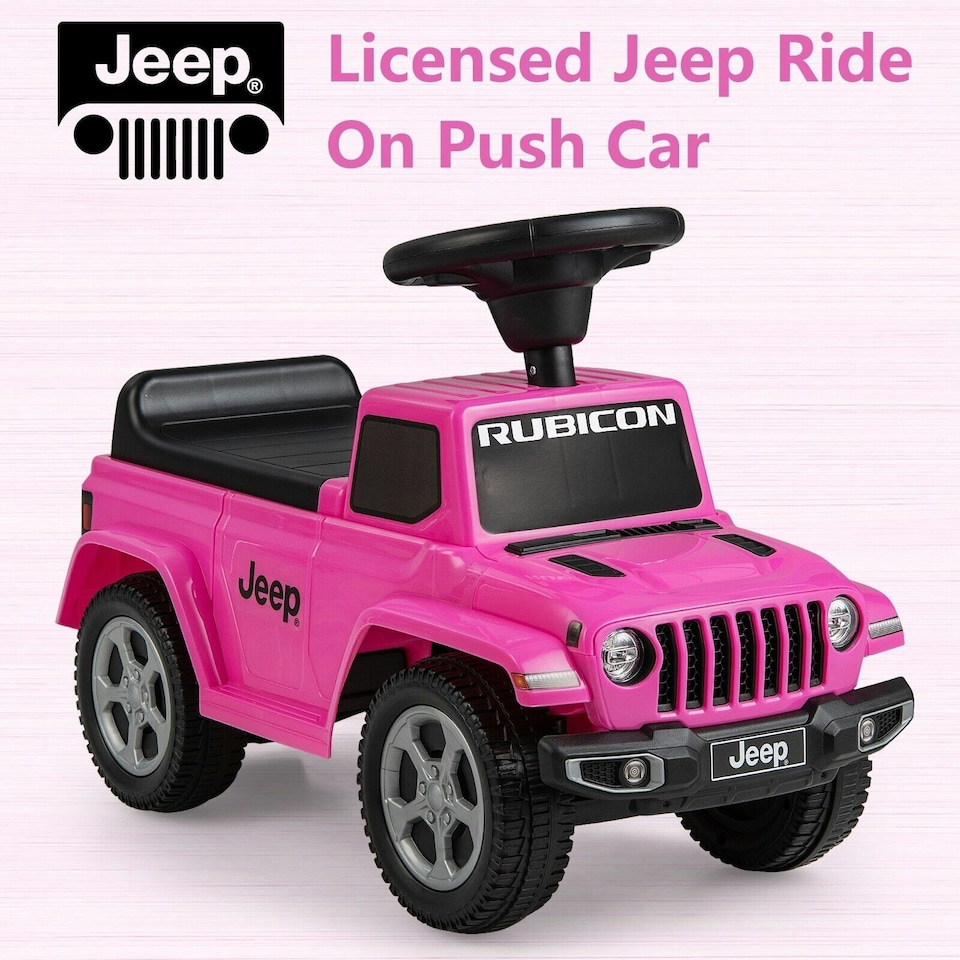 image 1 of COSTWAY Kids Ride on Push Car Licensed Jeep Push Along Car