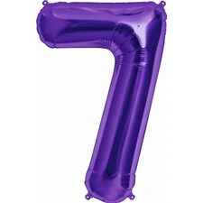 Oaktree Number 7 Foil Balloon - Purple - One Size