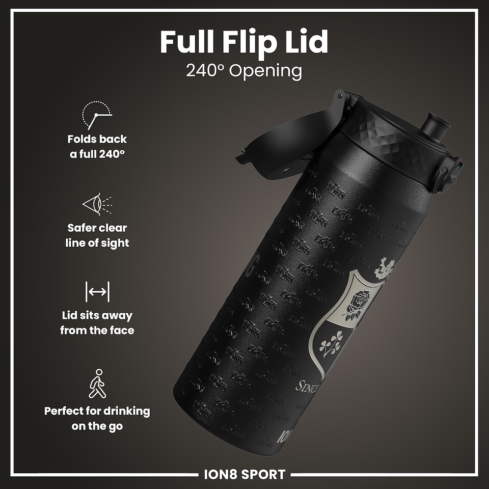 image 1 of BIL Rugby x Sports Leak Proof Water Bottle, Vacuum Insulated, 750ml (24oz) | Black | BIL Nothing Like | One Size
