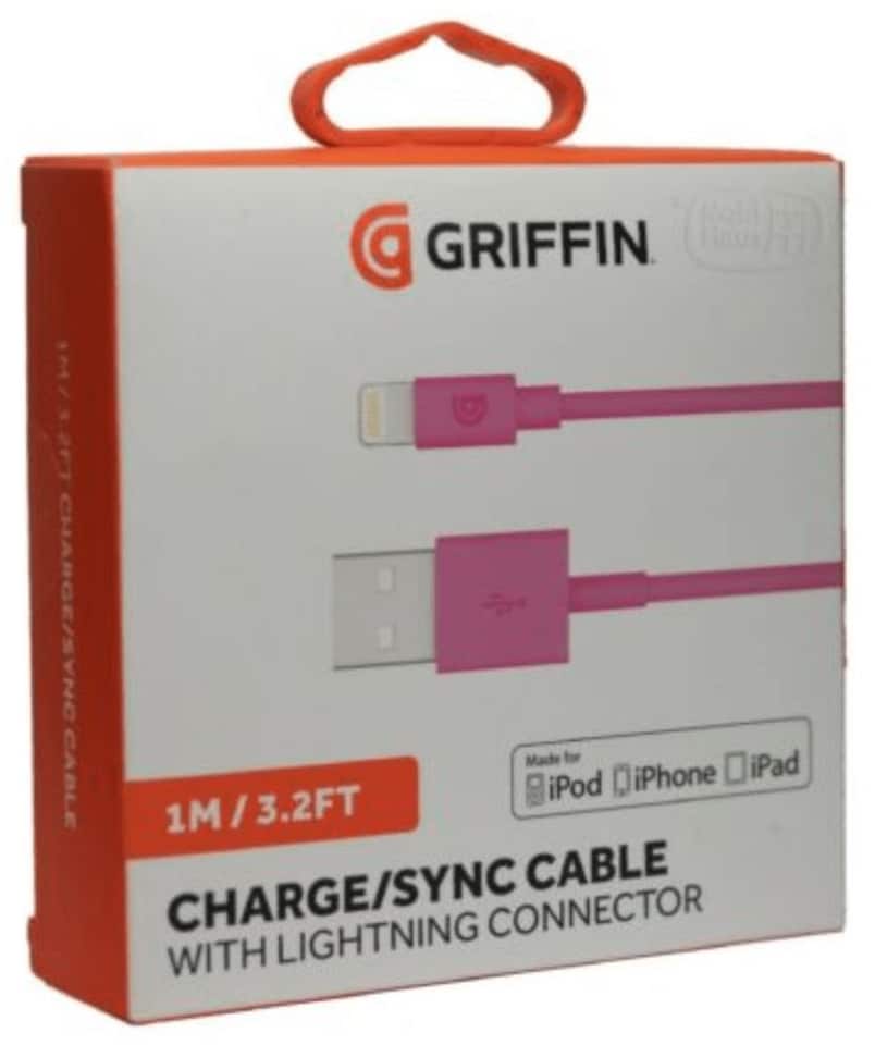 image 1 of Griffin 1M Lightning Cable Pink - GP-003-PNK