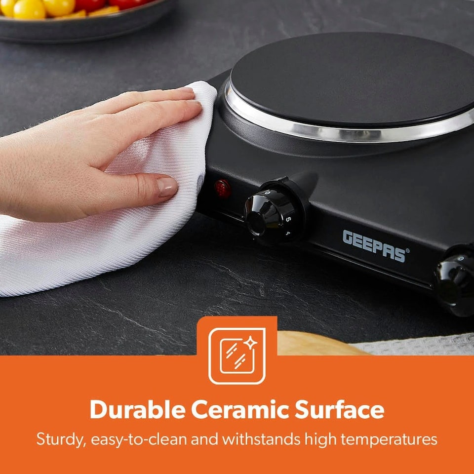 image 1 of GEEPAS Double Ceramic Hot Plate 2000W, Black