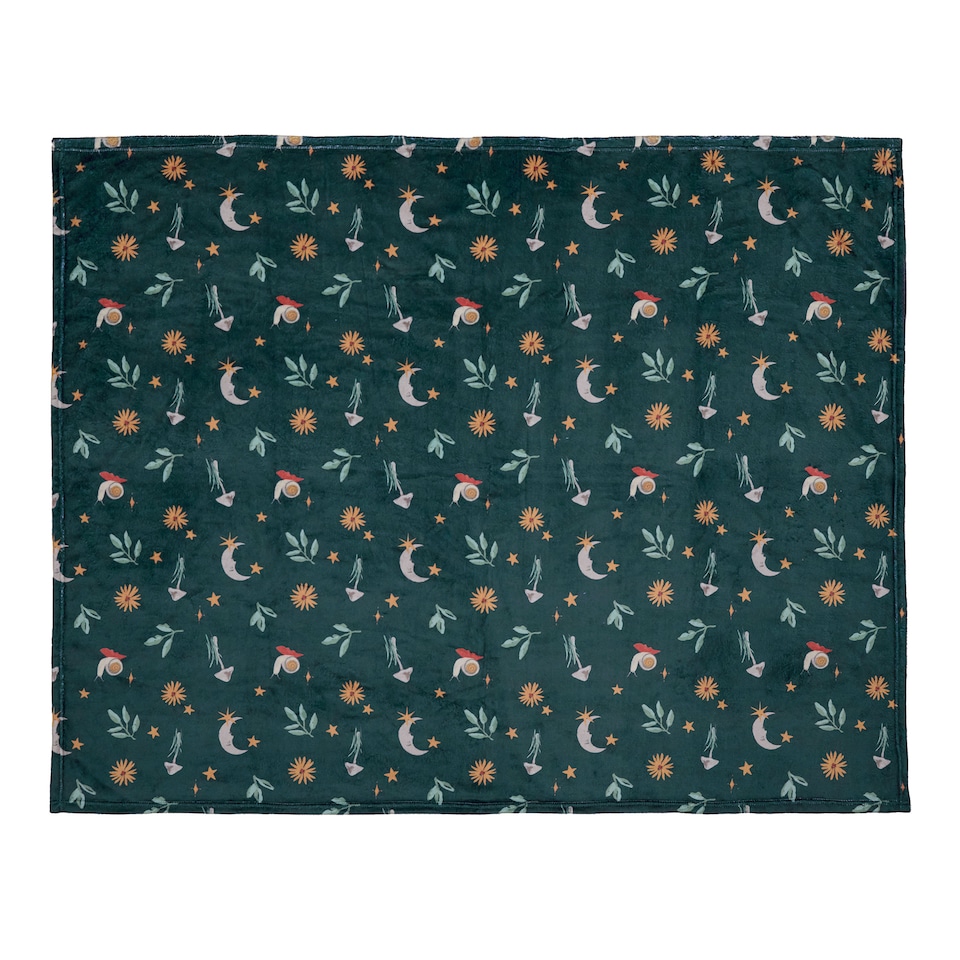 image 1 of Fusion Botanical Mushrooms Throw Green