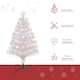 image 3 of HOMCOM 3FT Pre-Lit Artificial Christmas Tree w/ Fibre Optic Xmas -White