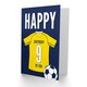 image 2 of Football Strip Kit Yellow Jersey Top Age 9 Year Old Child Kids 9th Birthday Card