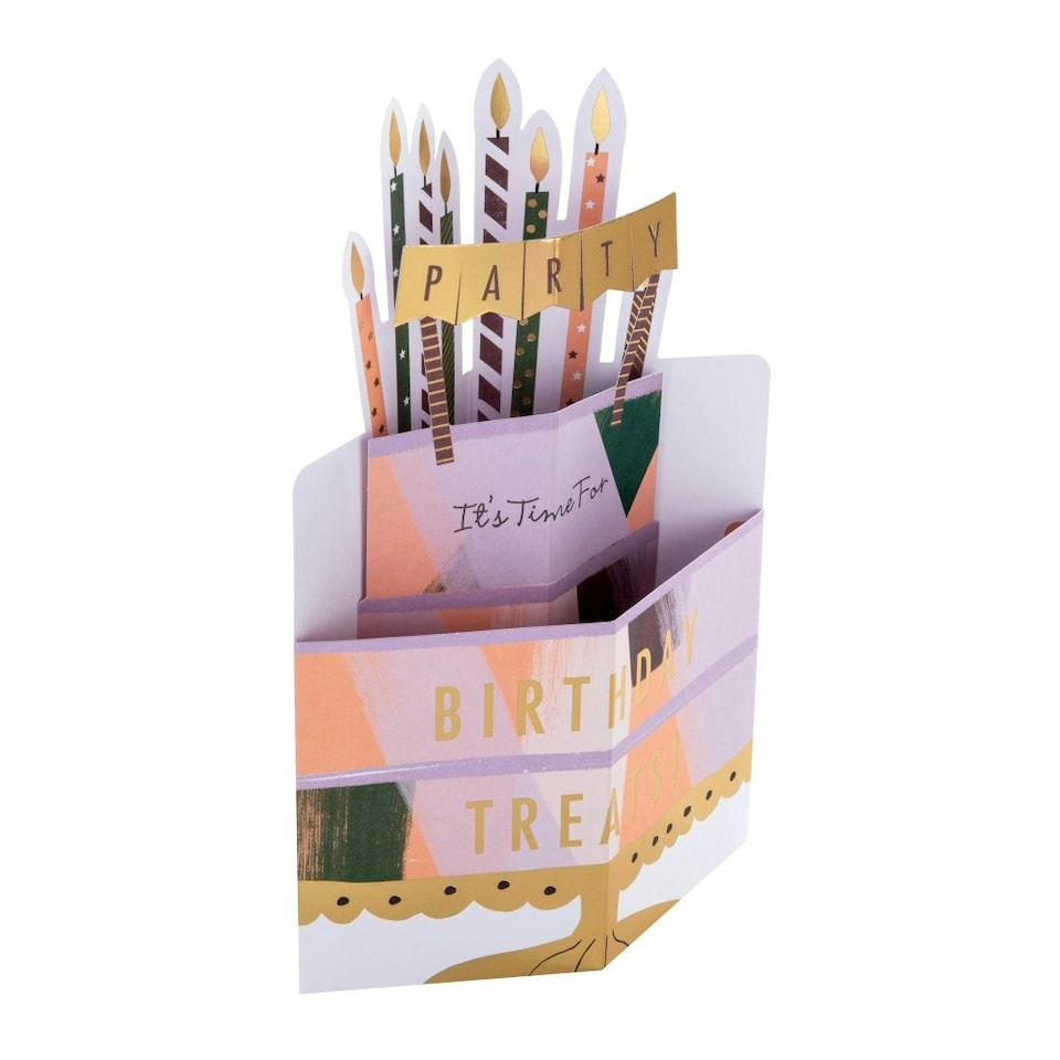image 1 of 3D Pop Up Tiered Cake & Candles Design Birthday Card