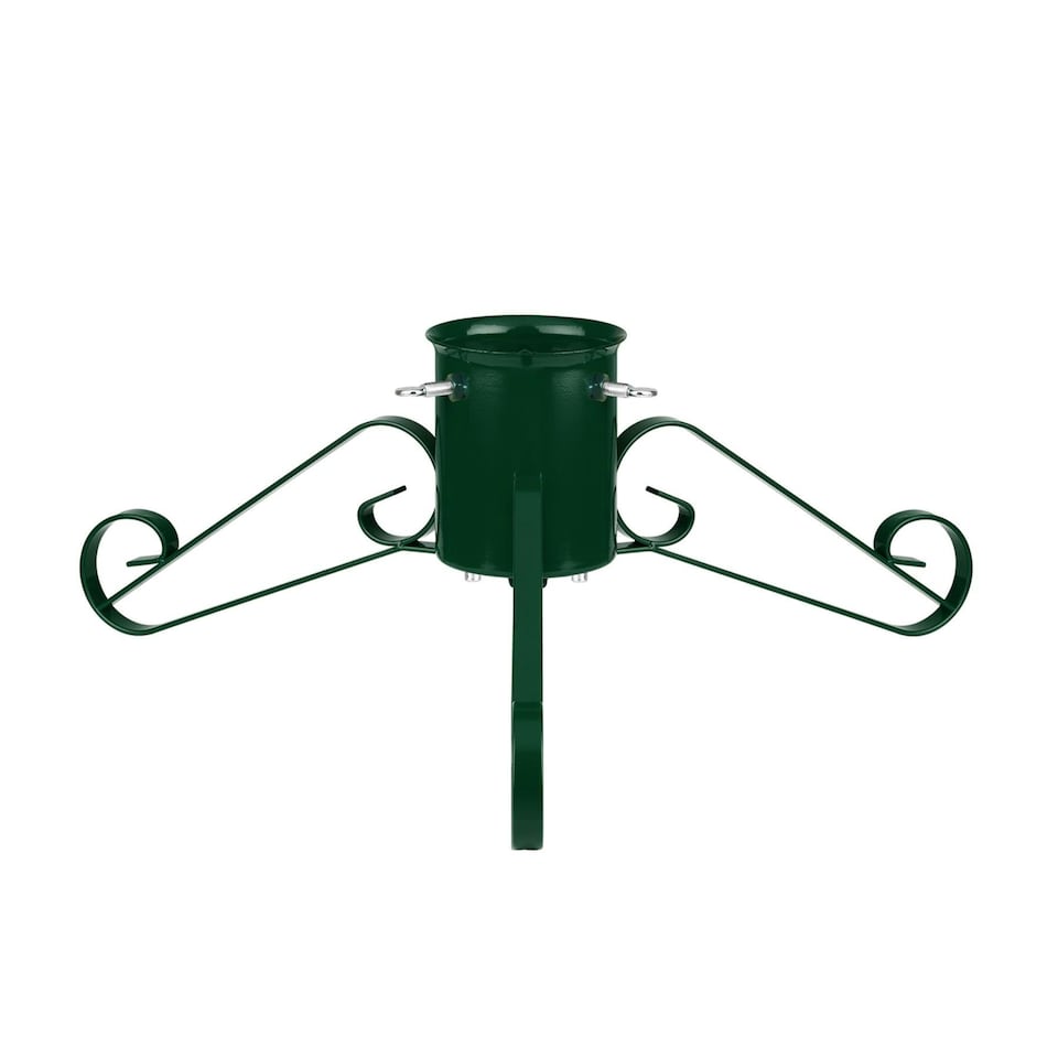 image 1 of Holly International Traditional Metal Scroll Leg Christmas Tree Stand for Real Trees to 2m - Green