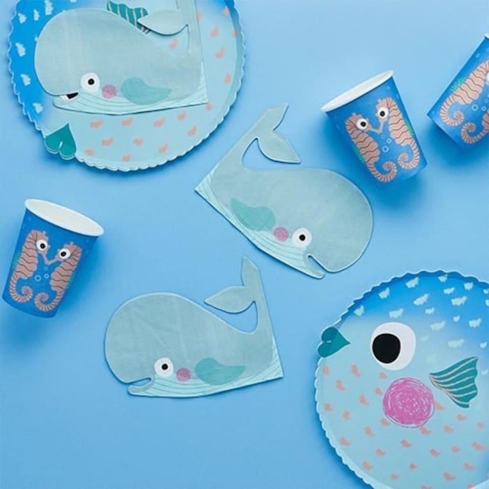 image 1 of Puffer Fish Round Paper Plates 23cm - Pack of 8