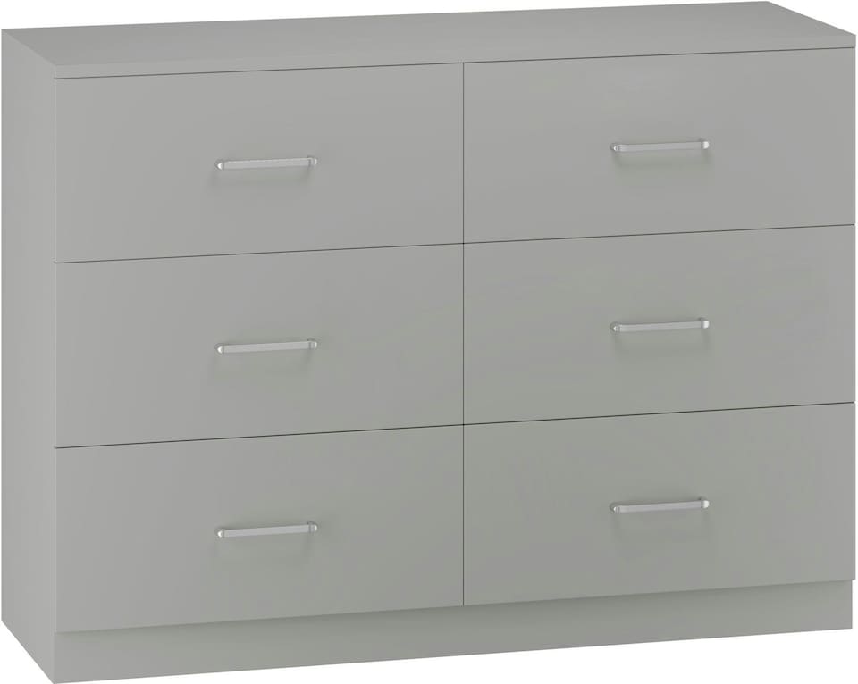 image 1 of Dakota 6 Drawer Chest | Grey | Light Grey