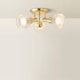 image 4 of ValueLights Calpe 3 Way Brass Ceiling Spotlight Ribbed Clear Shades | Bronze