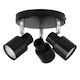 image 3 of Set of 2 Black 3 Light IP44 Bathroom Round Spotlights | Black | 2