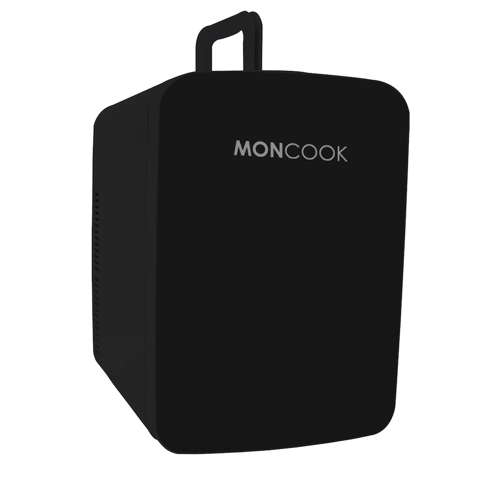 image 1 of MONCOOK Mini Fridge For Bedrooms - Small, Portable & Quiet - Glass Door Mini Fridge For Skincare, Food & Drinks - Cooling & Warming Function - 15L Black
