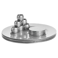 Argon Tableware 18 Piece Metallic Charger Plates Set - Silver Grey
