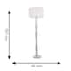 image 2 of ValueLights Victoria Grey Wood Floor Lamp White Shade and Bulb